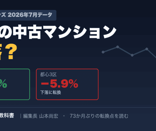 東京の中古マンションは暴落するのか｜東京都全体+2.2%に対し都心3区は−5.9%